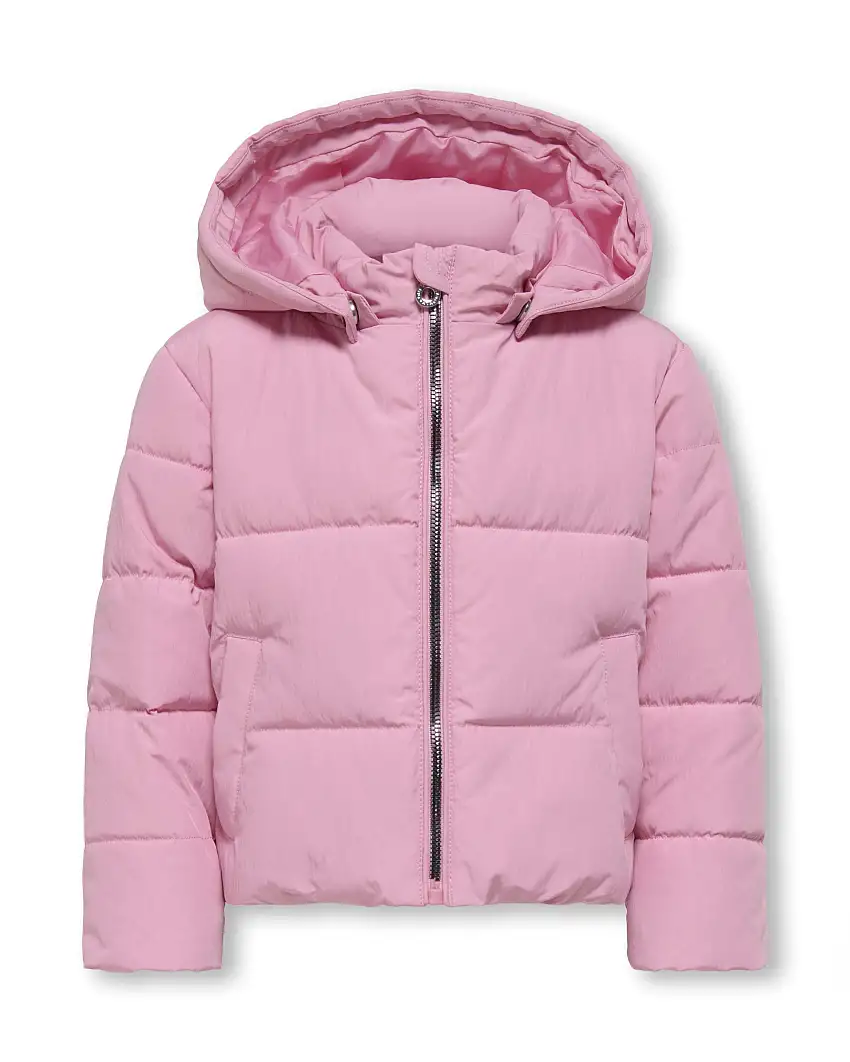 Piumino Kids Only rosa con cappuccio