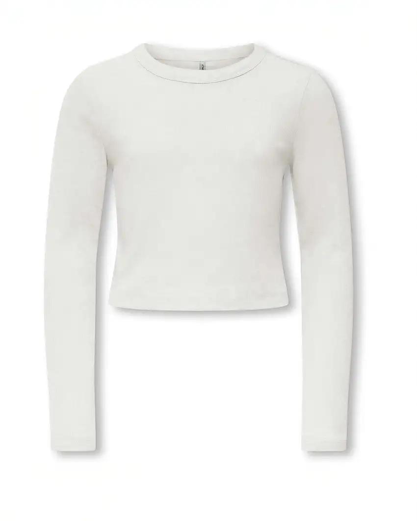 T-shirt Kids Only avorio in cotone stretch a maniche lunghe