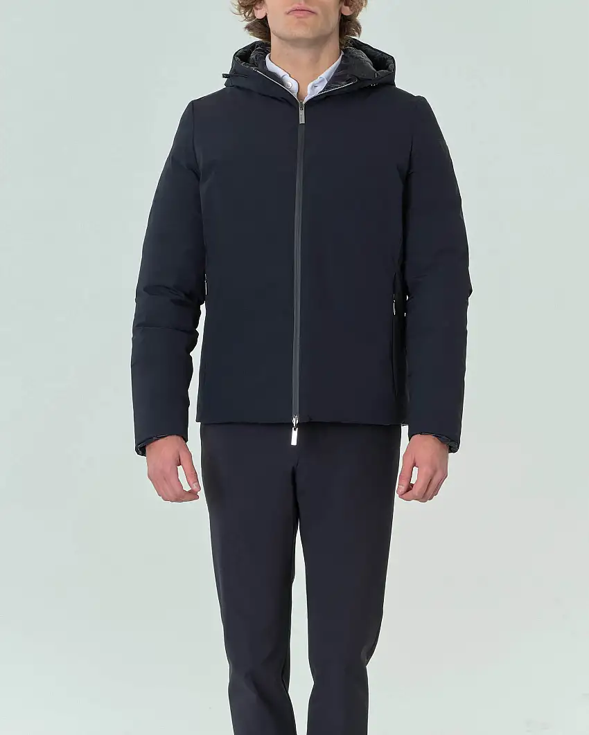 Cult Jkt blu con cappuccio reversibile in piumino