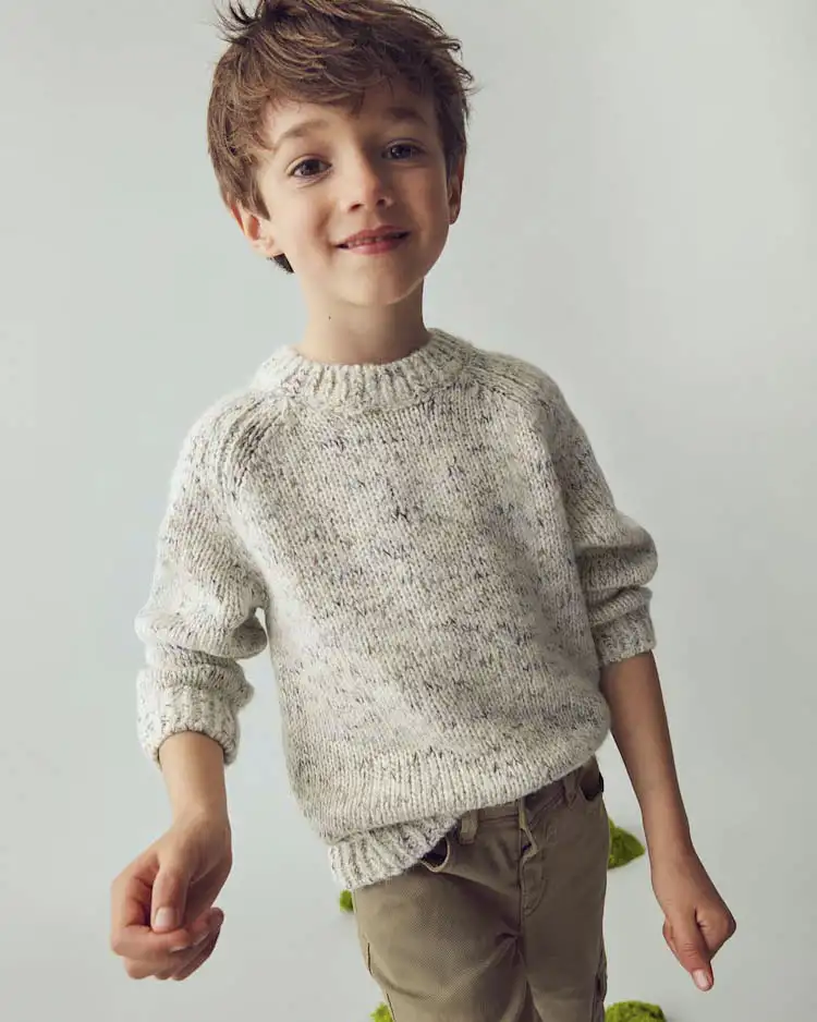 Maglione Mayoral in maglia color avorio melange