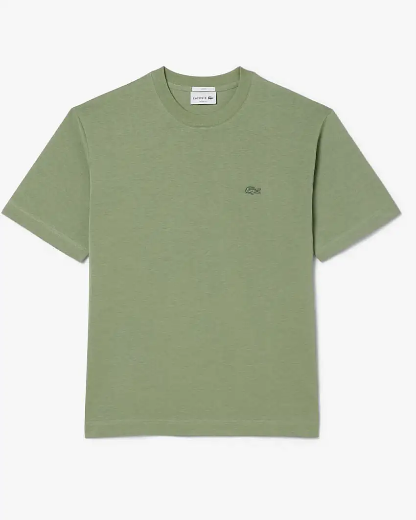 T-shirt Lacoste loose-fit verde salvia con logo tono su tono
