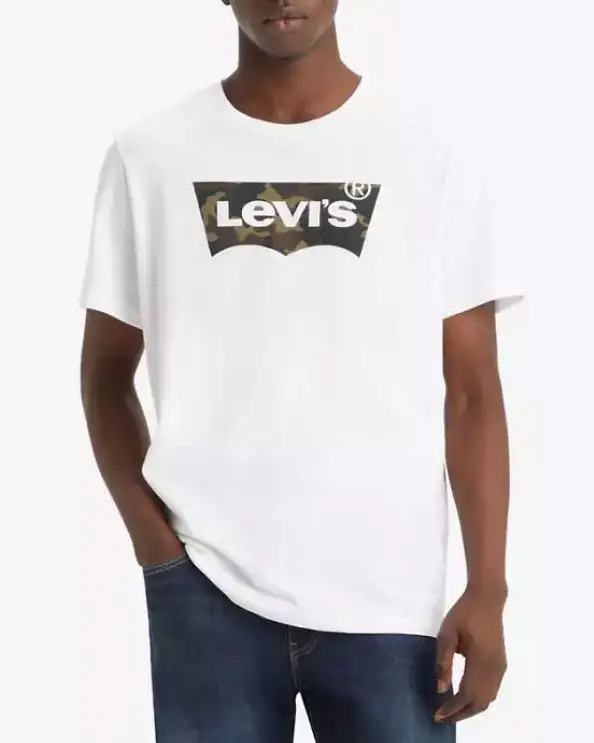 T-shirt mezza manica Levi's bianca con stampa logo batwing camouflage
