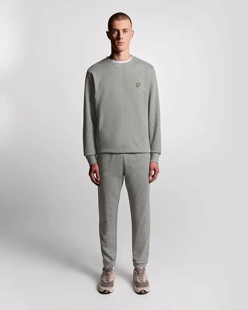Jogger Lyle & Scott grigio in felpa di puro cotone