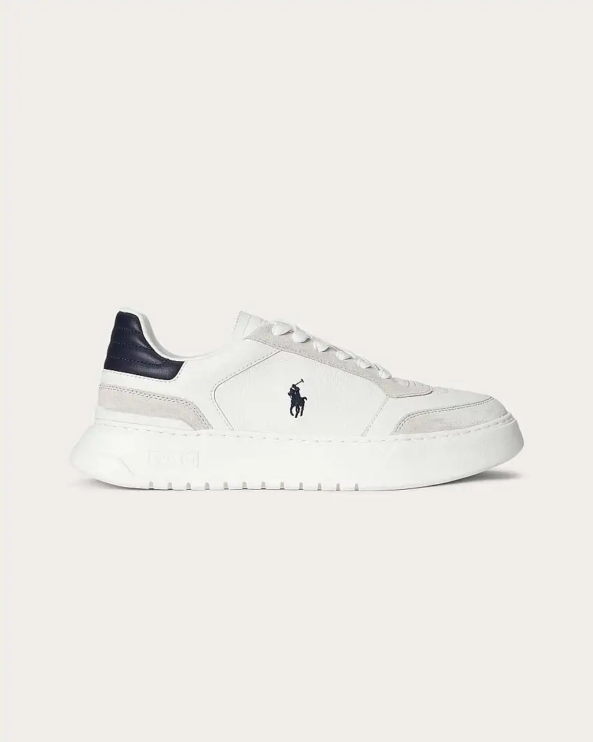 Sneakers Polo Ralph Lauren RLite Sport bianche in pelle e suede