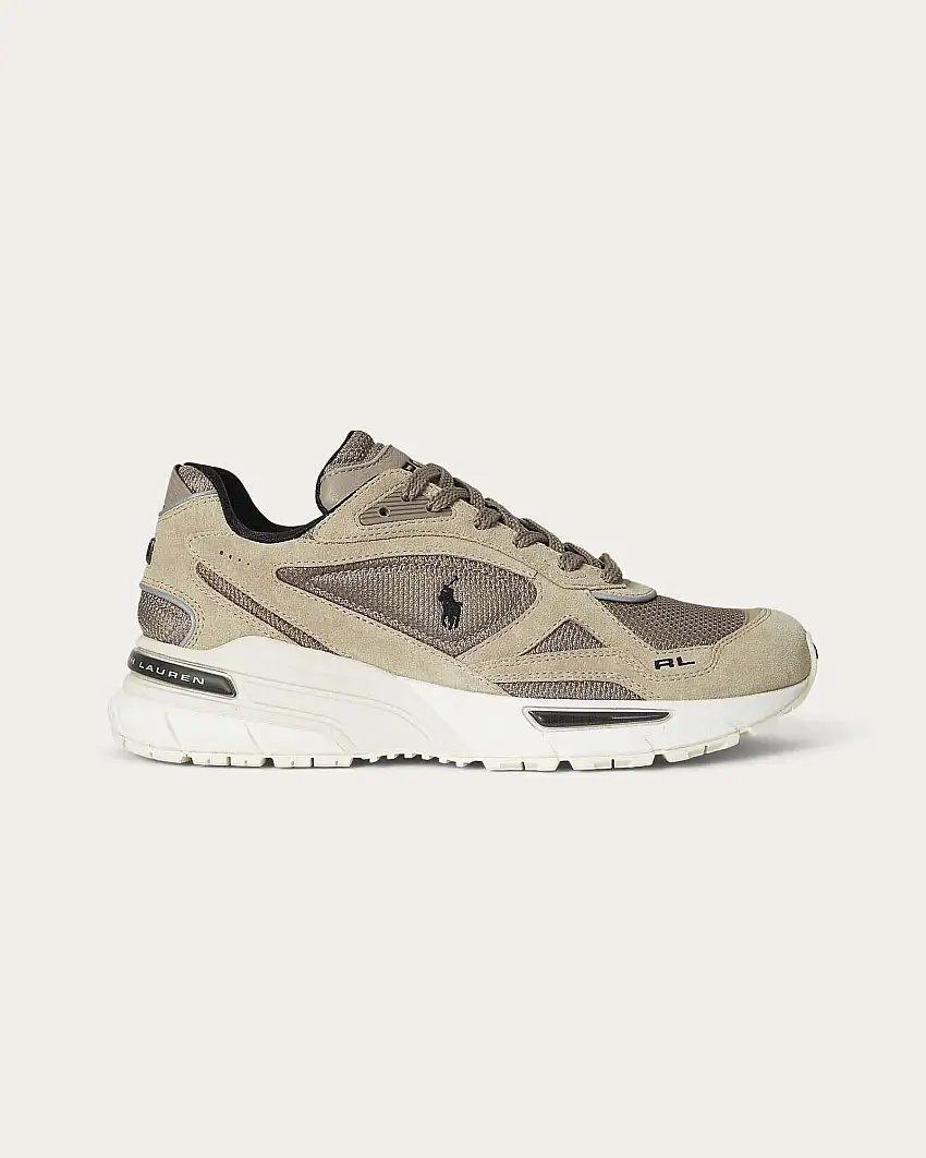 Sneakers Polo Ralph Lauren Trackster beige in pelle scamosciata e mesh