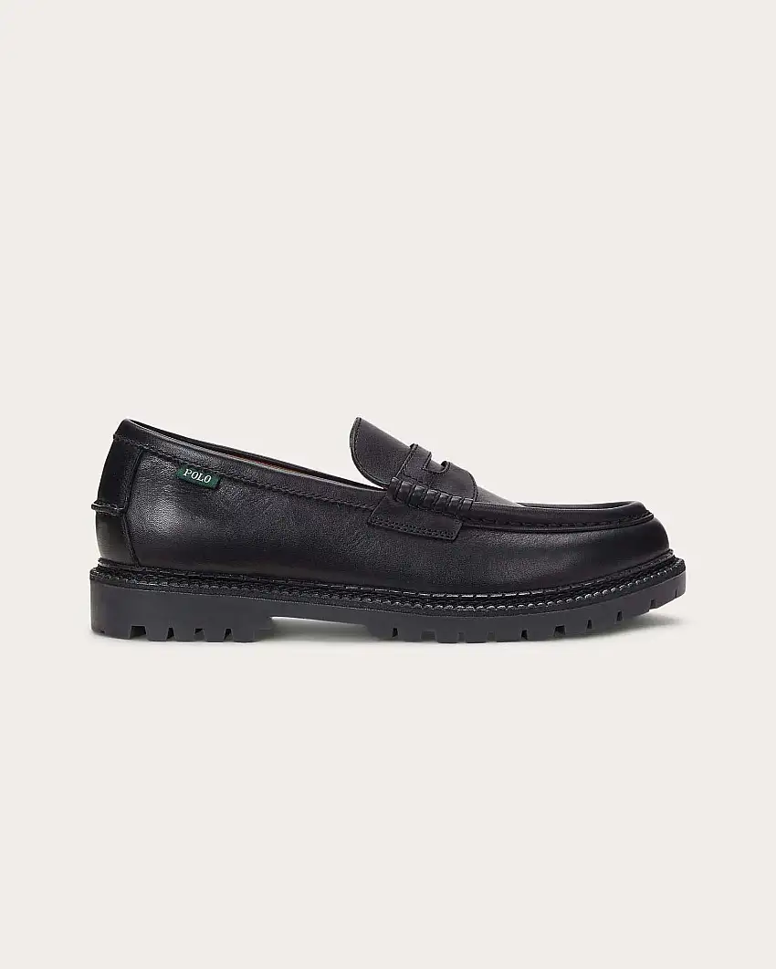 Mocassino Polo Ralph Lauren Penny loafer Jett nero in pelle