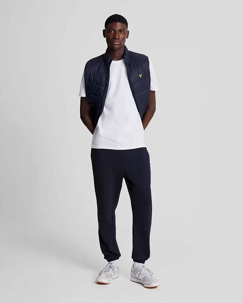 Jogger Lyle & Scott blu in felpa di puro cotone