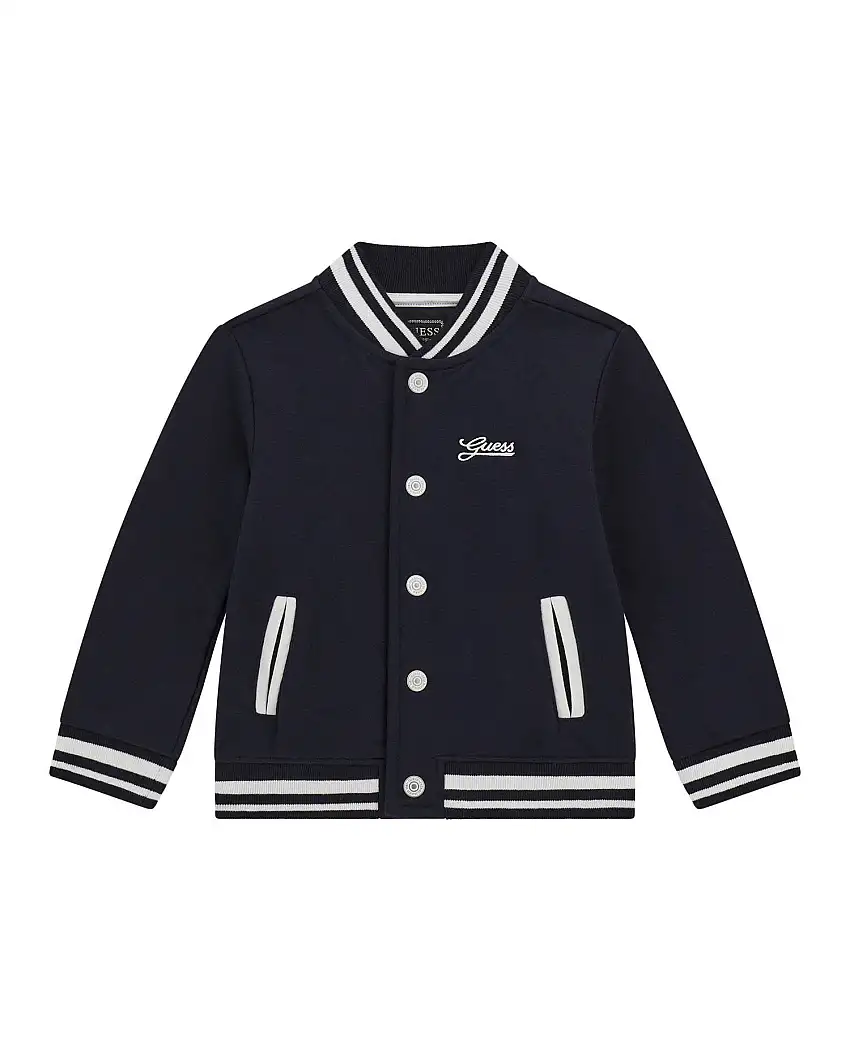 Bomber college blu Guess con profili bianchi