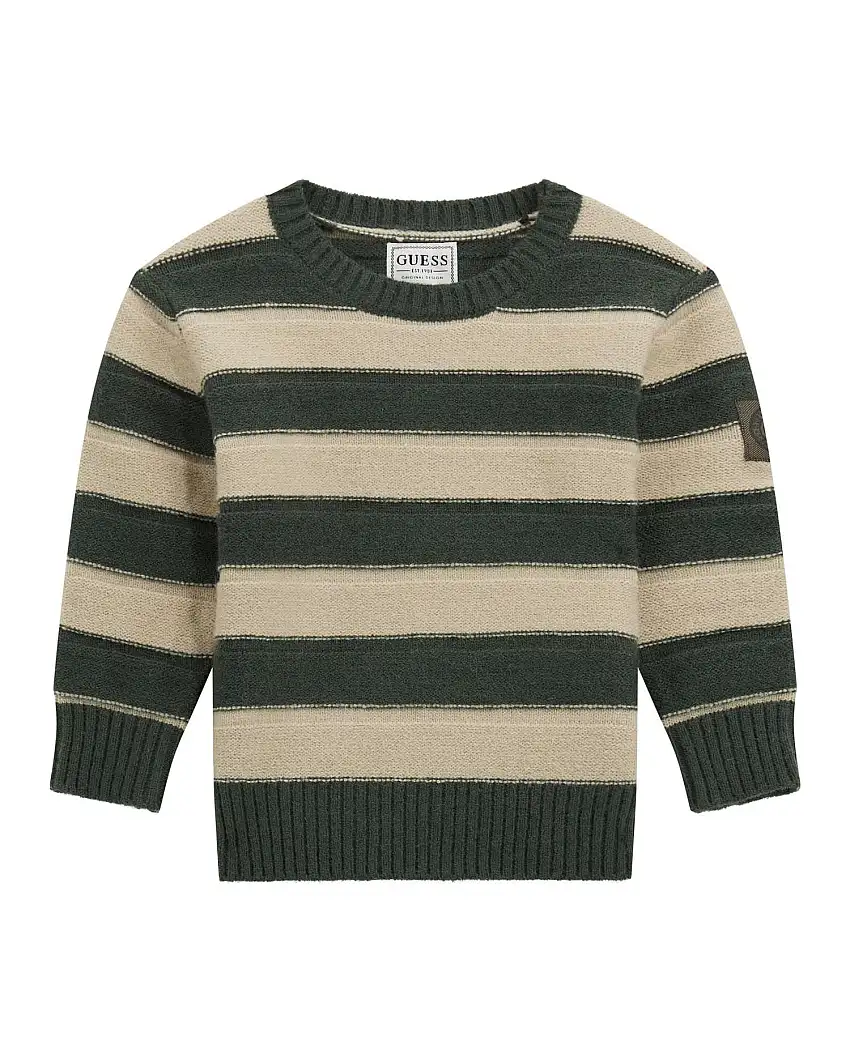 Maglioncino Guess a righe verdi e beige