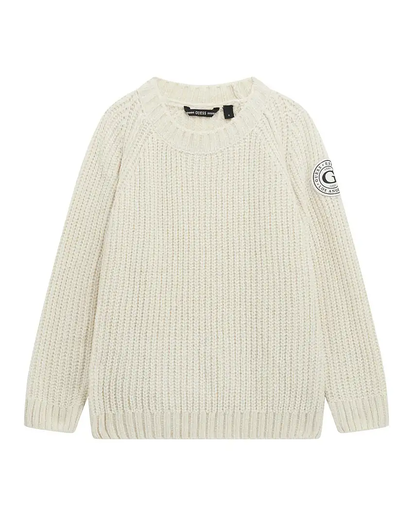 Maglioncino Guess avorio in ciniglia lavorato tricot