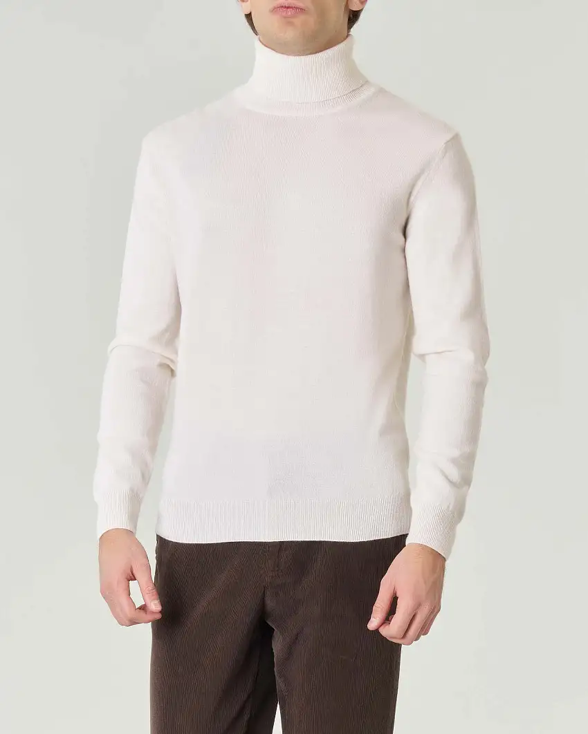 Dolcevita Pellizzari avorio in misto lana e cachemire finezza 12