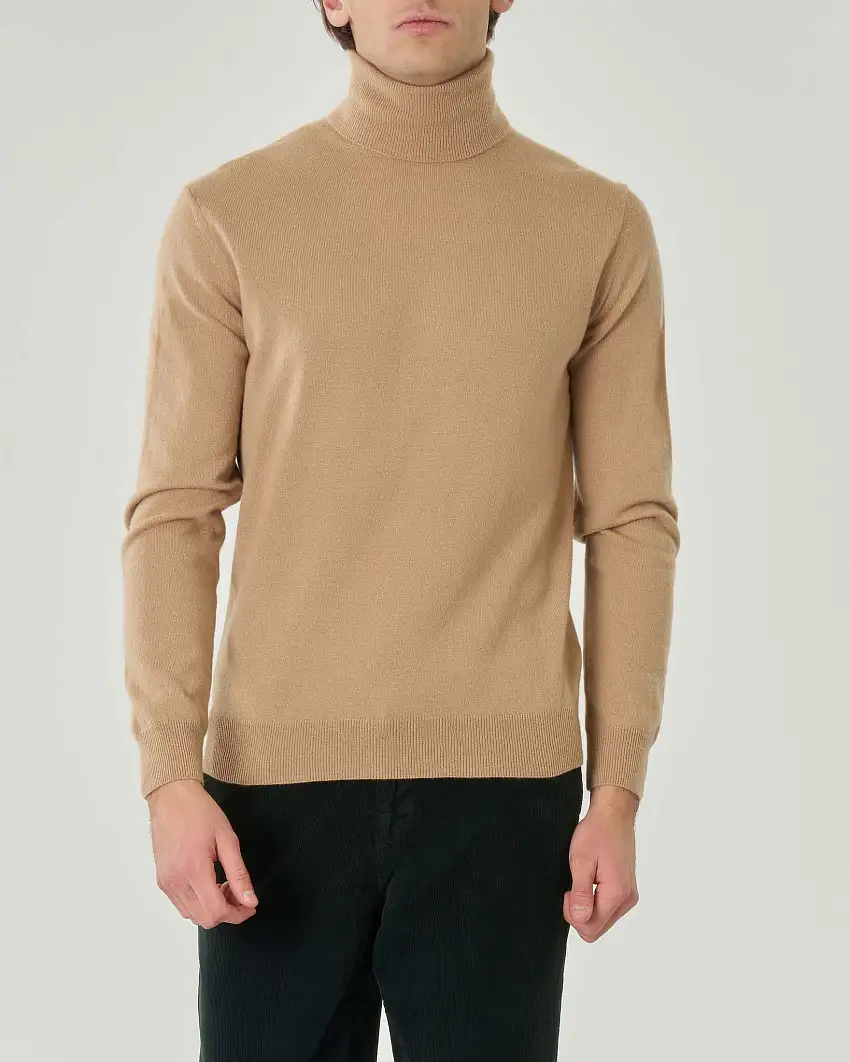 Dolcevita Pellizzari cammello in misto lana e cachemire finezza 12