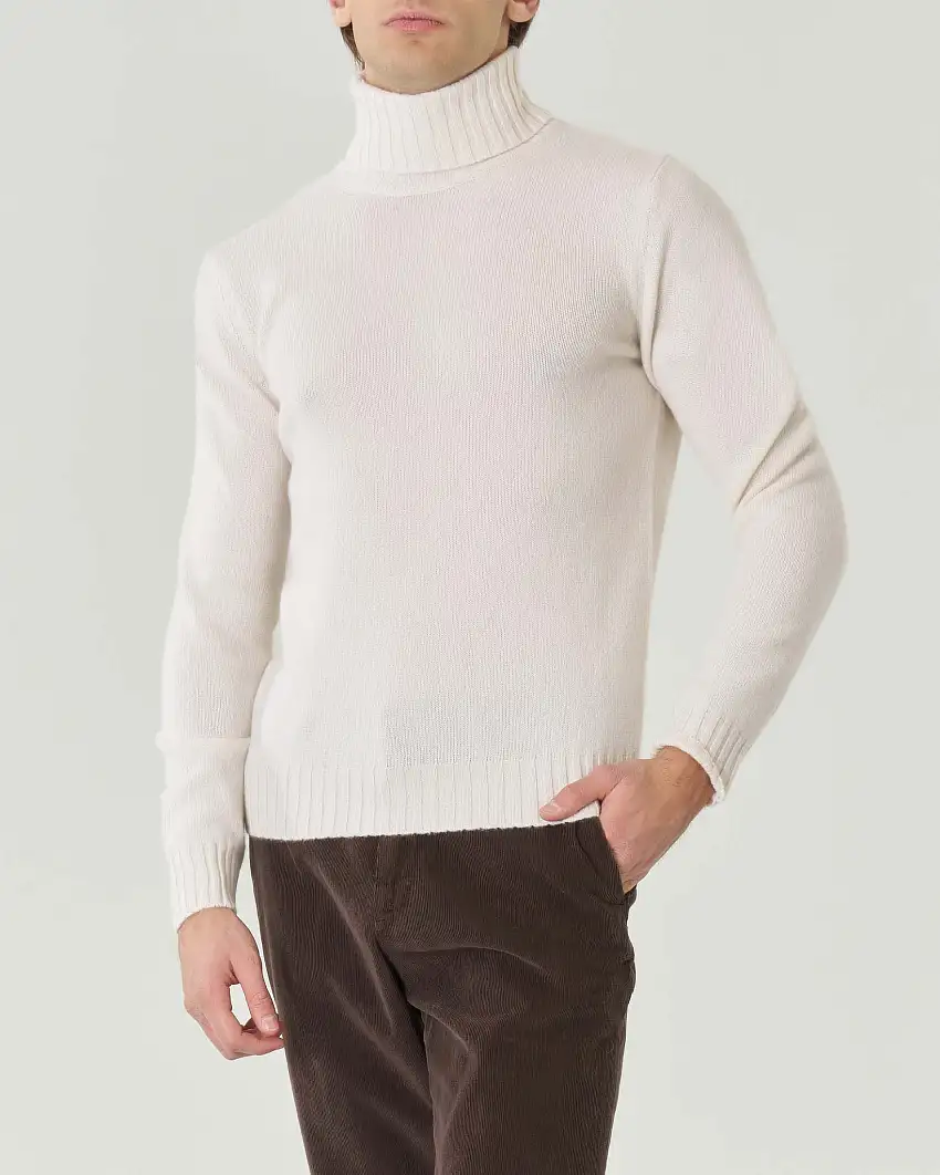 Dolcevita Pellizzari avorio in misto lana e cachemire finezza 7