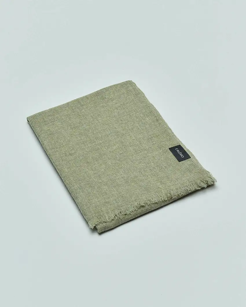 Sciarpa verde salvia in puro cashmere