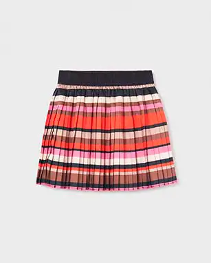 Gonna corta plissé multicolor con inserti lurex 6-12 anni