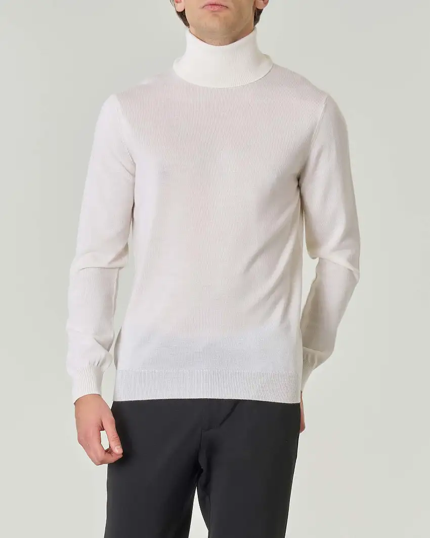 Dolcevita Pellizzari color panna in pura lana merino