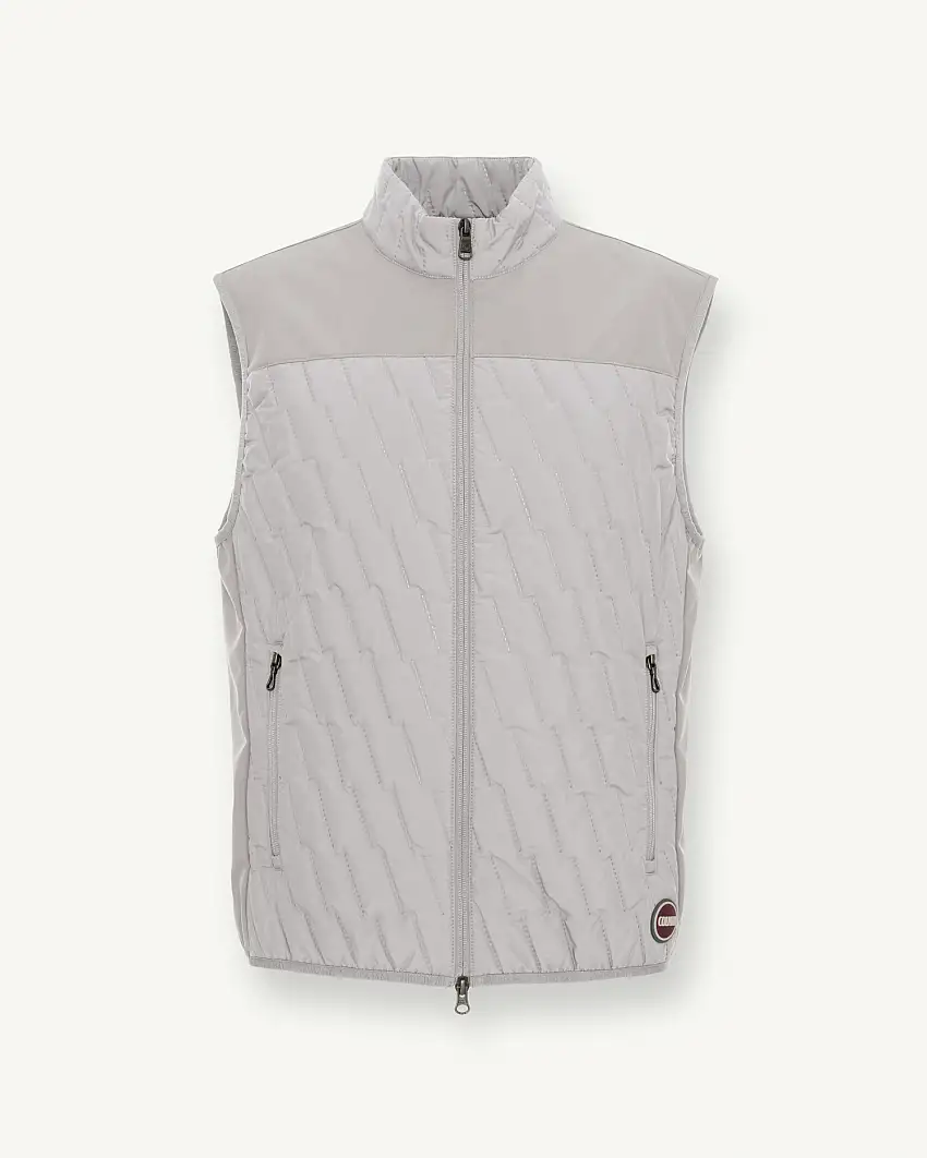 Gilet color ghiaccio con inserti in softshell