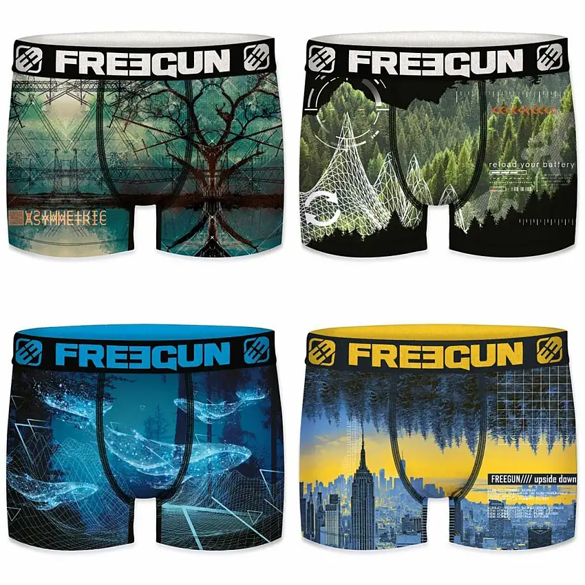 Boxer in poliestere riciclato Freegun Landscape (x4)