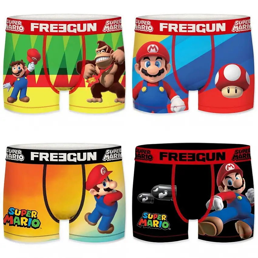 Boxer per bambini Freegun Super Mario Bros (x4)