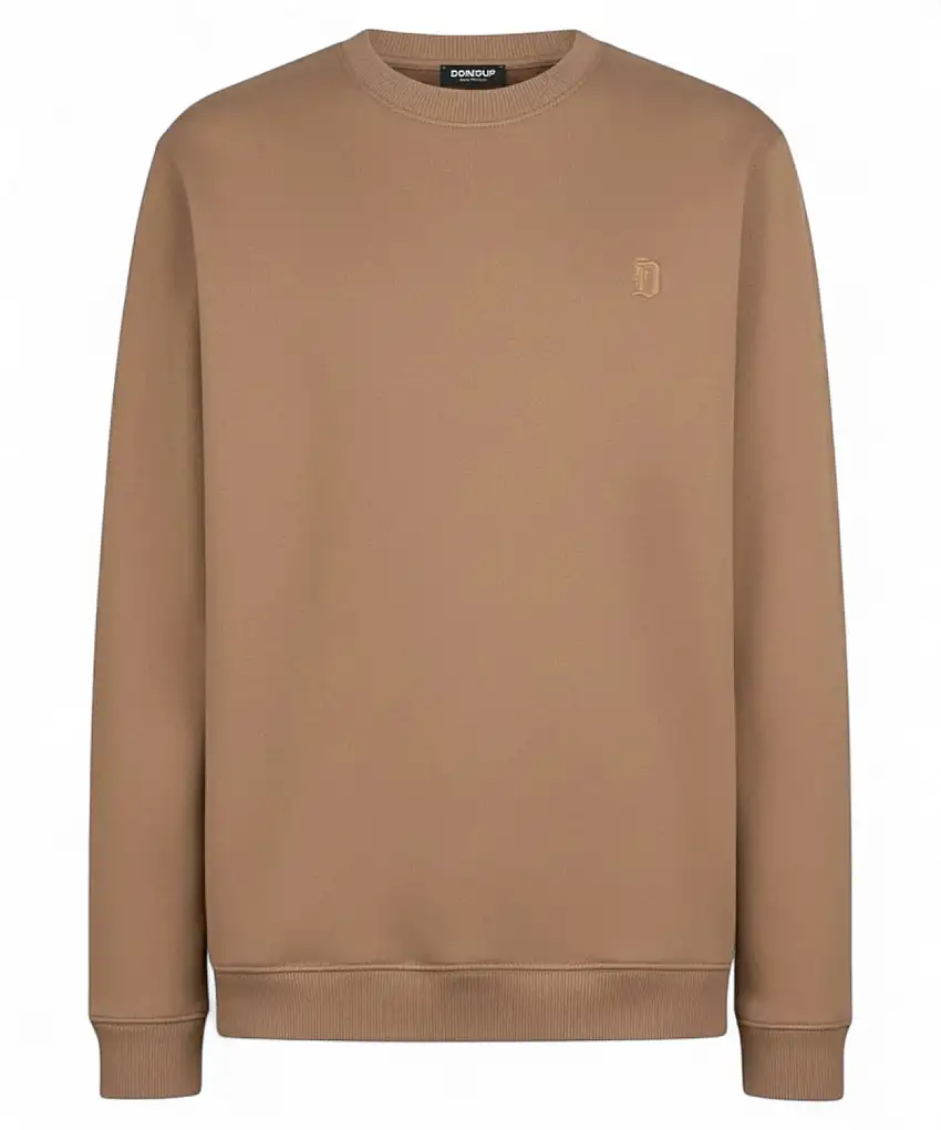 Felpa girocollo Dondup in cotone con logo ricamato