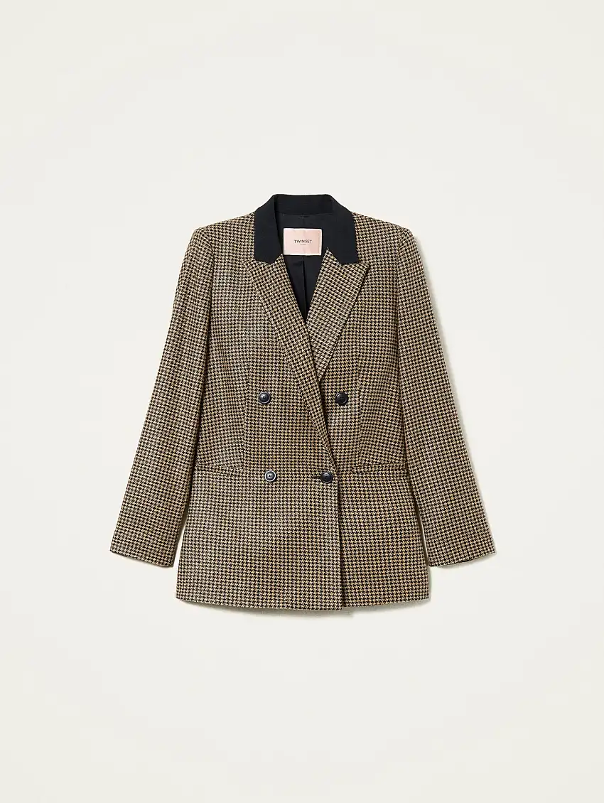 Giacca in Pied de Poule e Lurex Nero/Oro