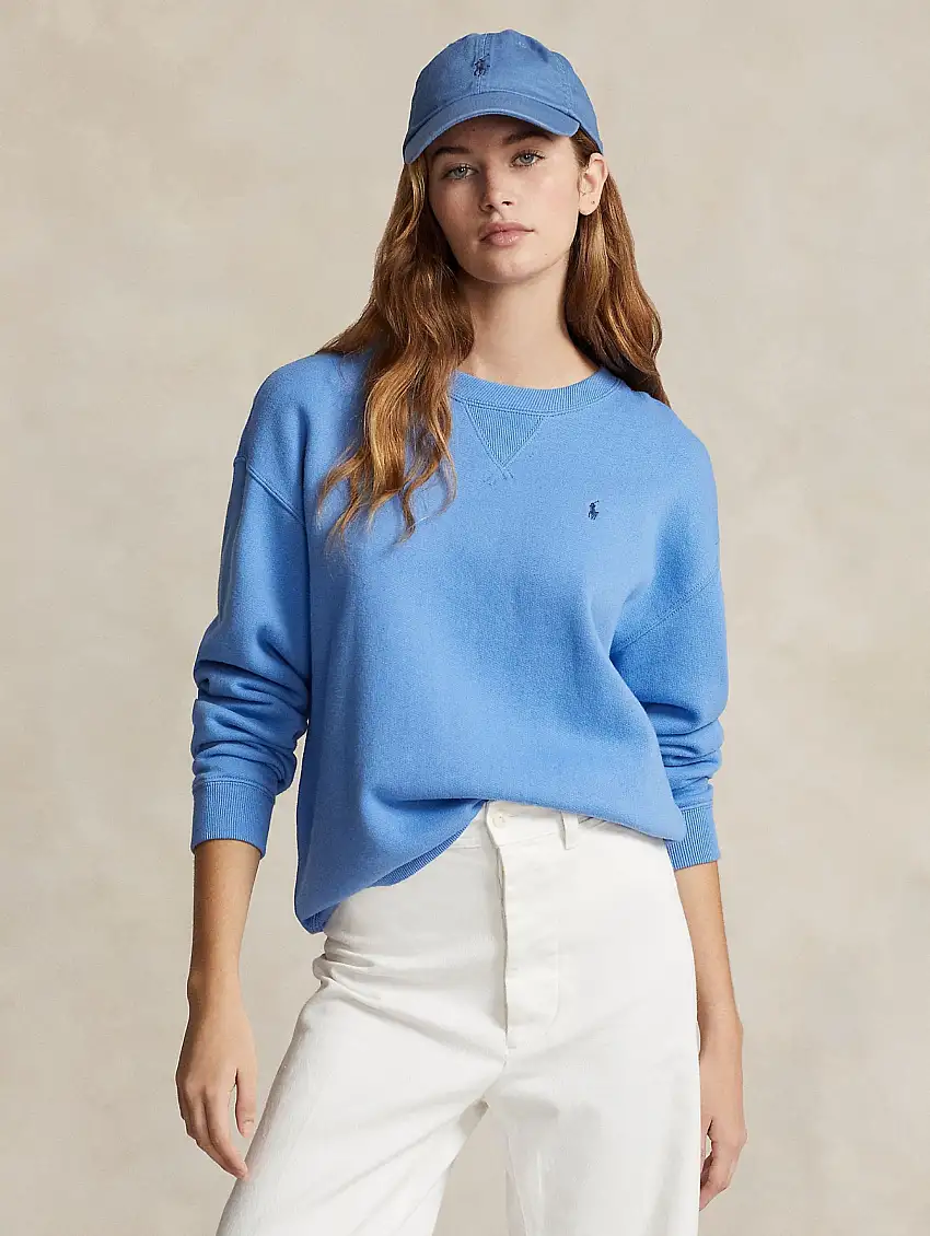 Felpa Girocollo Relaxed Fit Blu