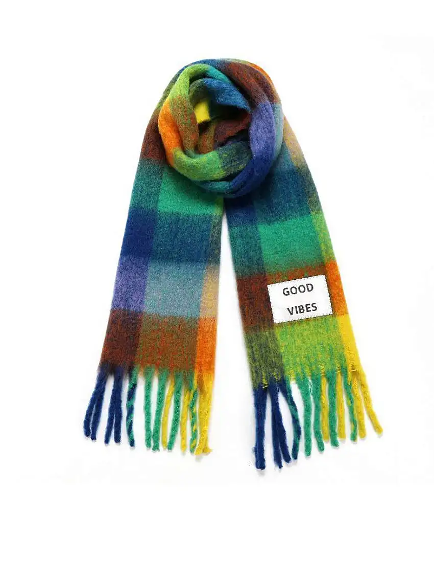 Maxi Sciarpa Good Vibes Arcobaleno