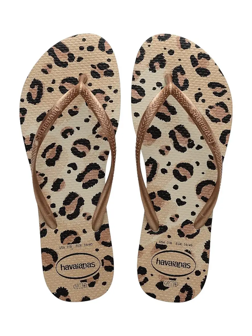HAVAIANAS Women's Flip Flops Hav. Slim animals 4103352.6516 Beige