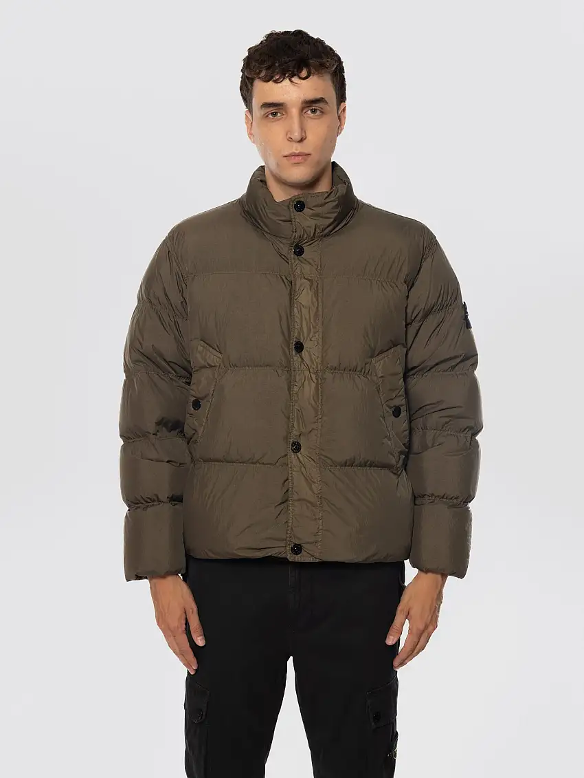 Piumino in Reps di Nylon Riciclato Verde