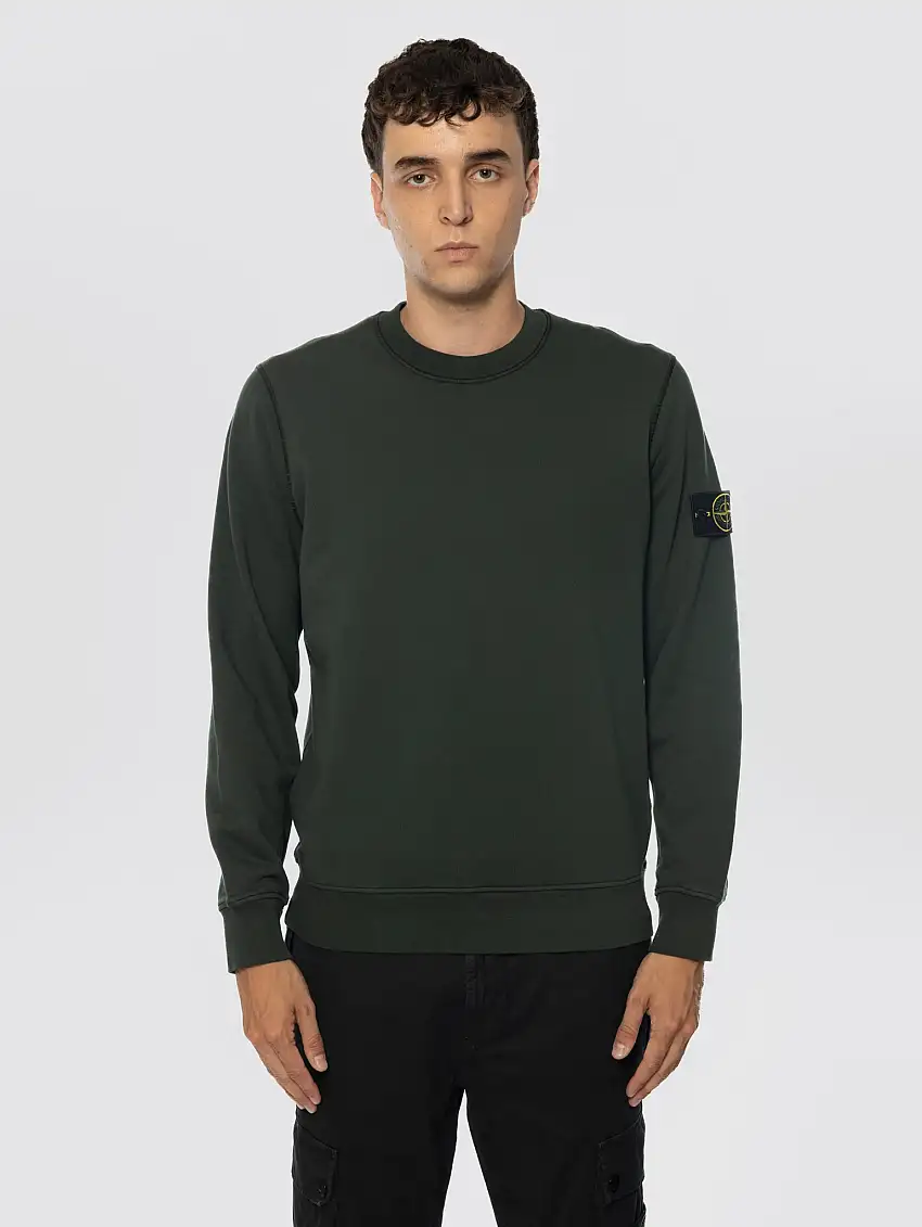 Felpa Girocollo in Cotone Ginepro