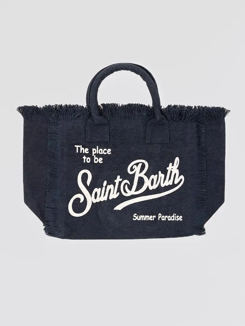 Borsa Vanity in Cotone Canvas Blu