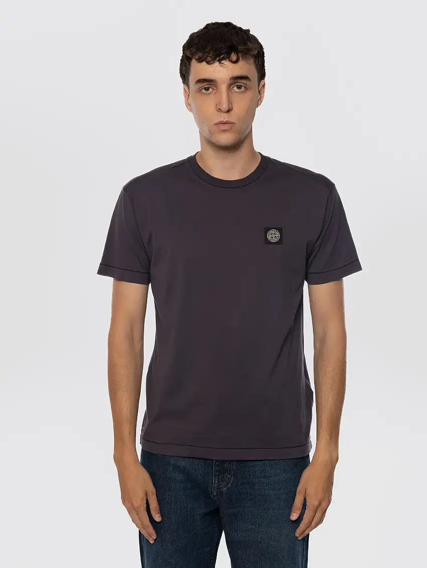 T-shirt con Patch Logo Compass sul Petto Blu