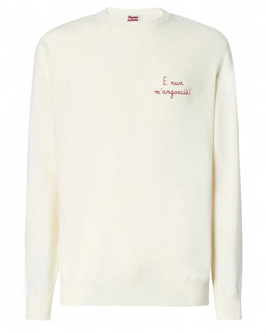 Maglione Cashmere Ricamo St. Barth Girocollo