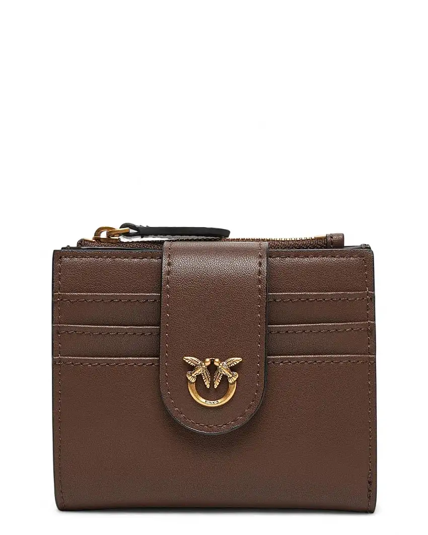 Portafoglio Piccolo Pelle con Logo Love Birds - Pinko