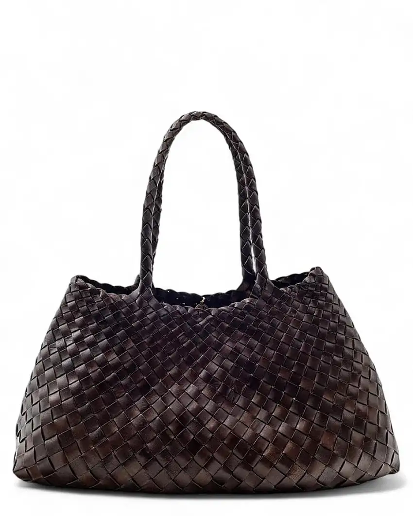 Santa Croce Big Dark Brown | Borsa intrecciata artigianale