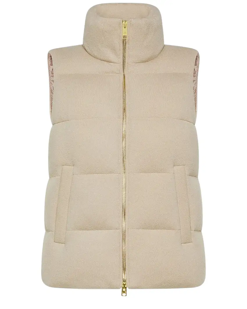 Gilet lana pettinata imbottito - Stile e Comfort | Zip dorata, Collo in piedi