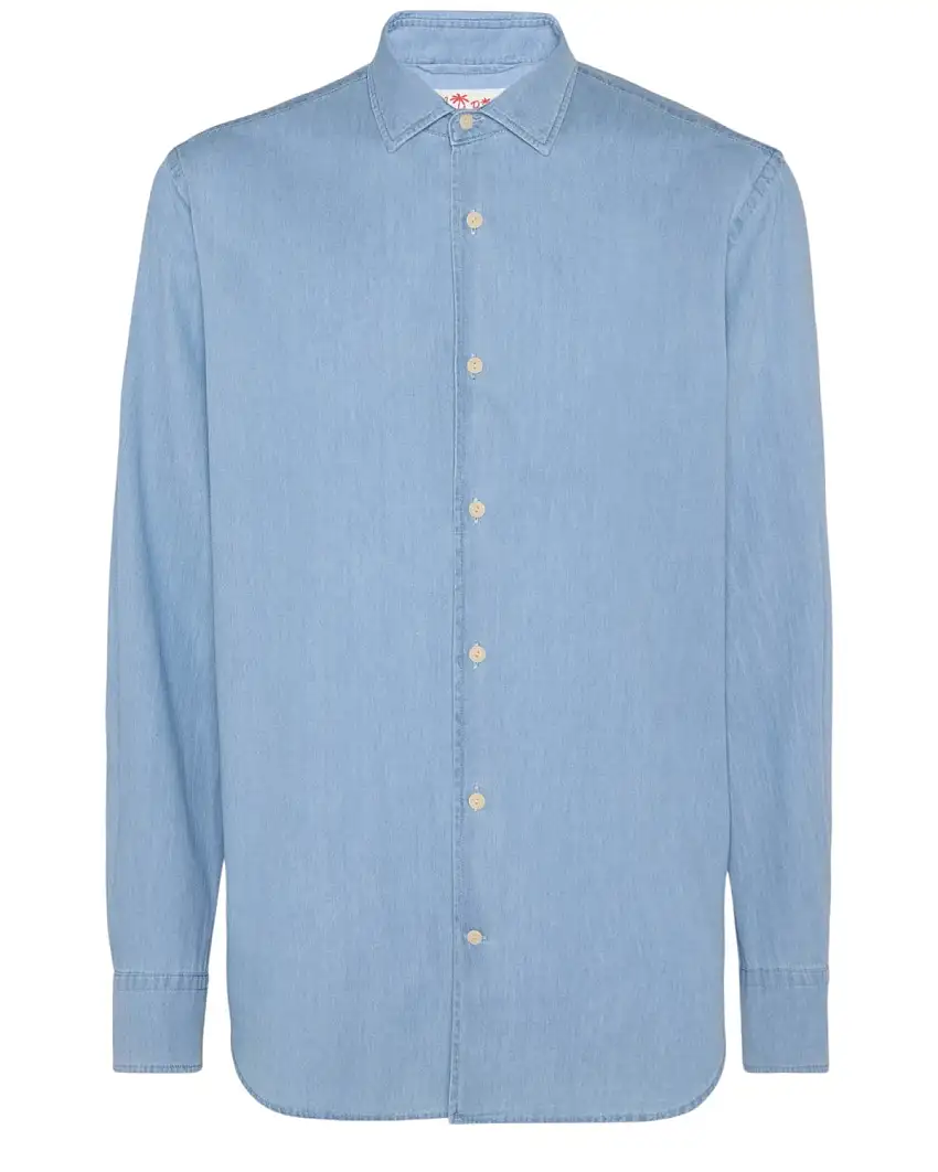 Camicia Chambray Pamplona Uomo MC2 Saint Barth Blu