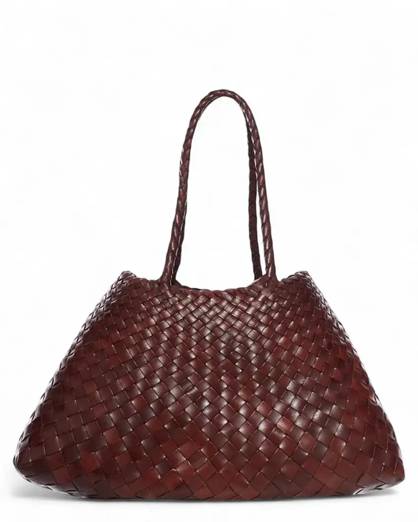 Santa Croce Big Bruciato | Borsa intrecciata in pelle