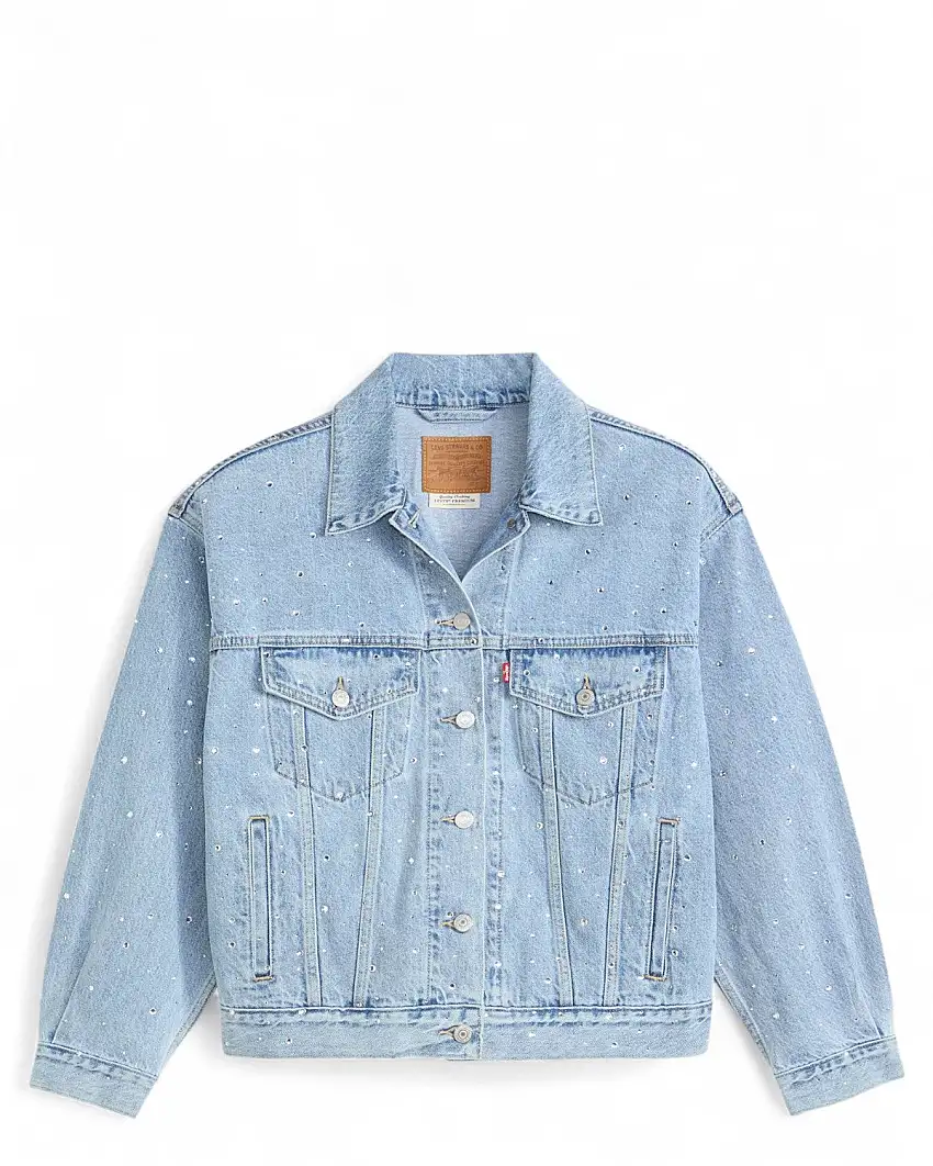 Giubbino Jeans Trucker Strass | Stile anni '90, Strass