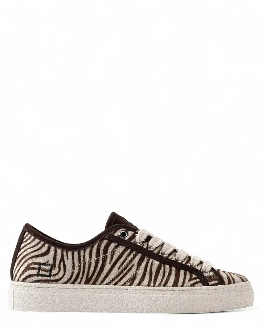 D.A.T.E. Sneakers Donna Tender Animalier Zebra in Pelle Made in Italy
