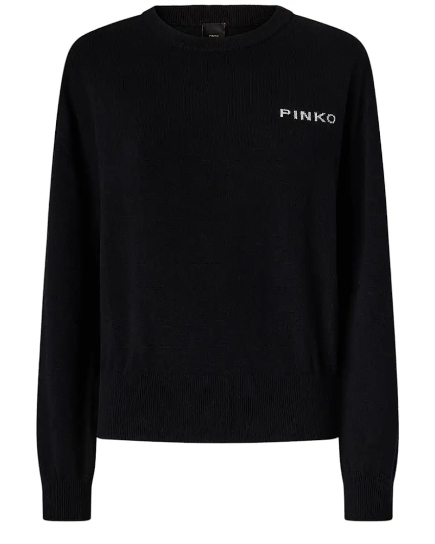 Maglione Pinko con Maxi Logo Love Birds | Misto Lana e Cashmere