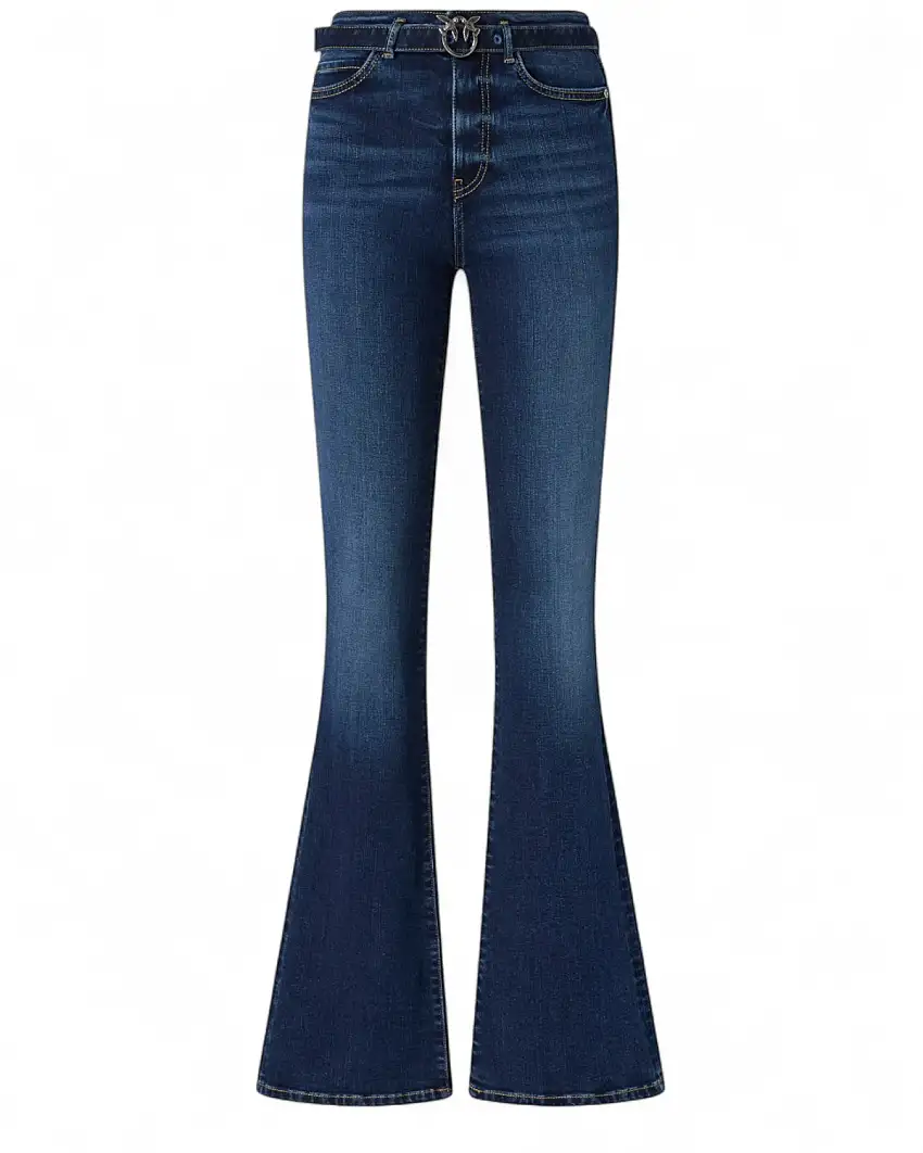 Jeans Flared Pinko con Cintura Love Birds