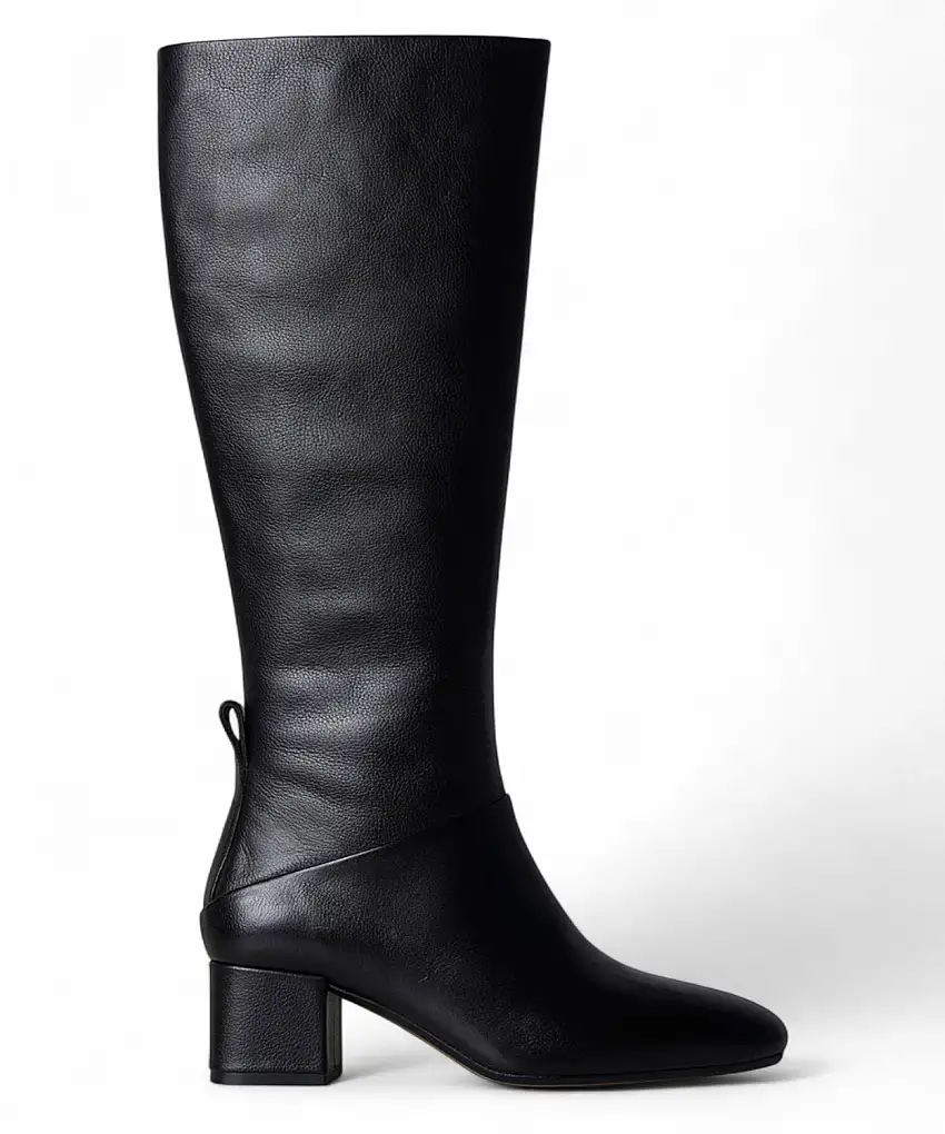 Stivali Donna in Pelle Nera Tacco 5cm