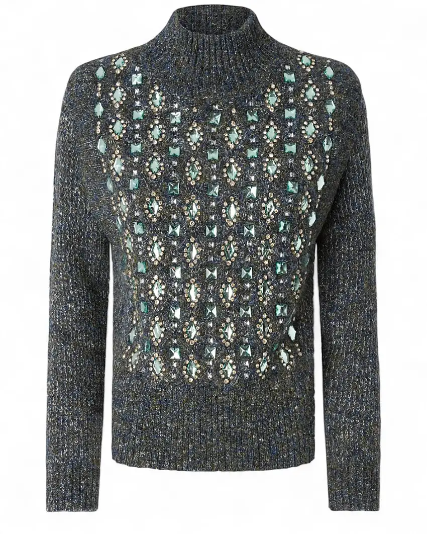 Maglia Dolcevita con Cristalli e Perle - PINKO