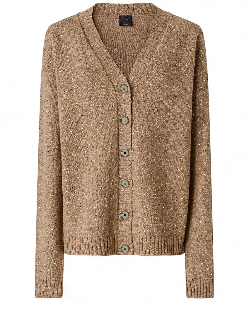 Cardigan Bouclé con Strass PINKO