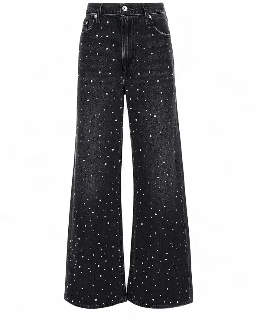 Jeans Ribcage Vita Alta - Strass Stile Vintage | Cotone Bio