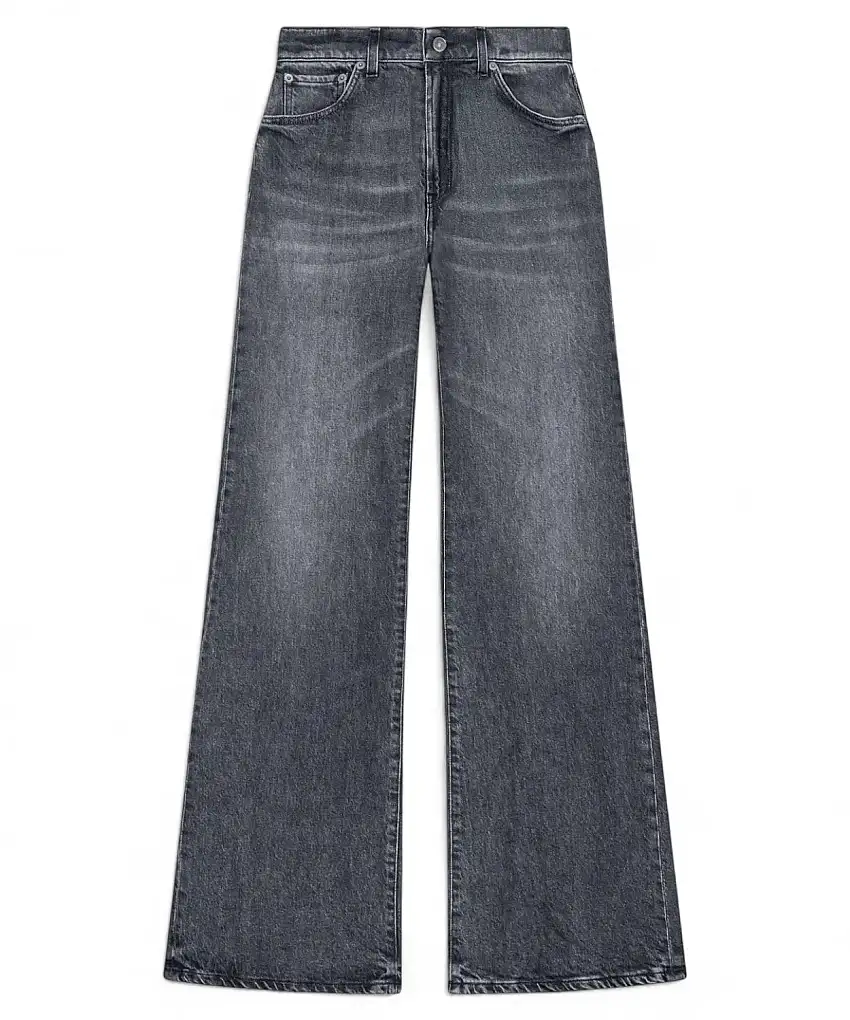 Jeans Amber a Gamba Ampia Dondup in Denim Stretch