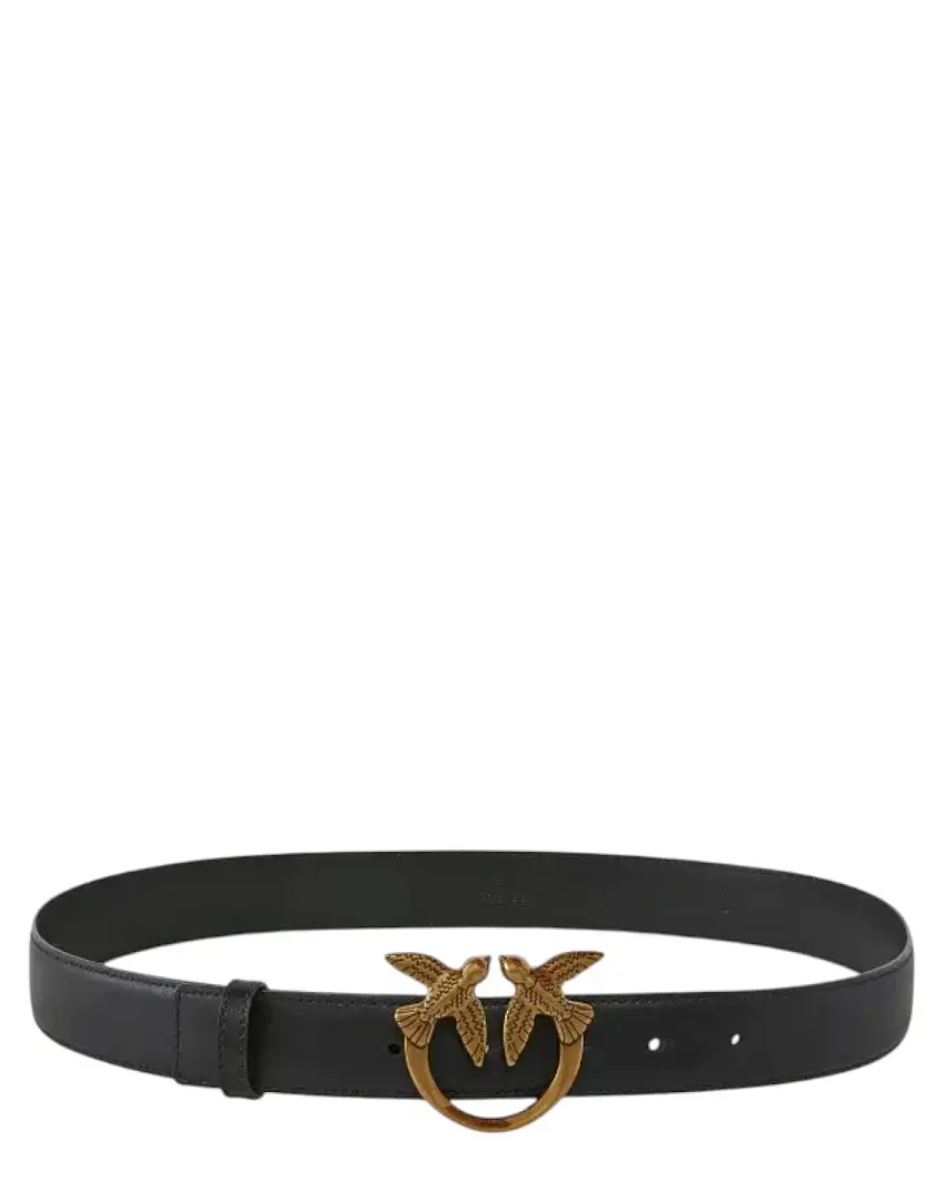 Cintura Pelle Love Birds con Fibbia Diamond Cut