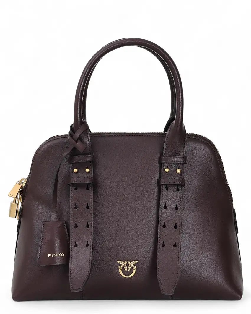 Borsa a Mano Pelle Pinko con Tracolla e Lucchetto