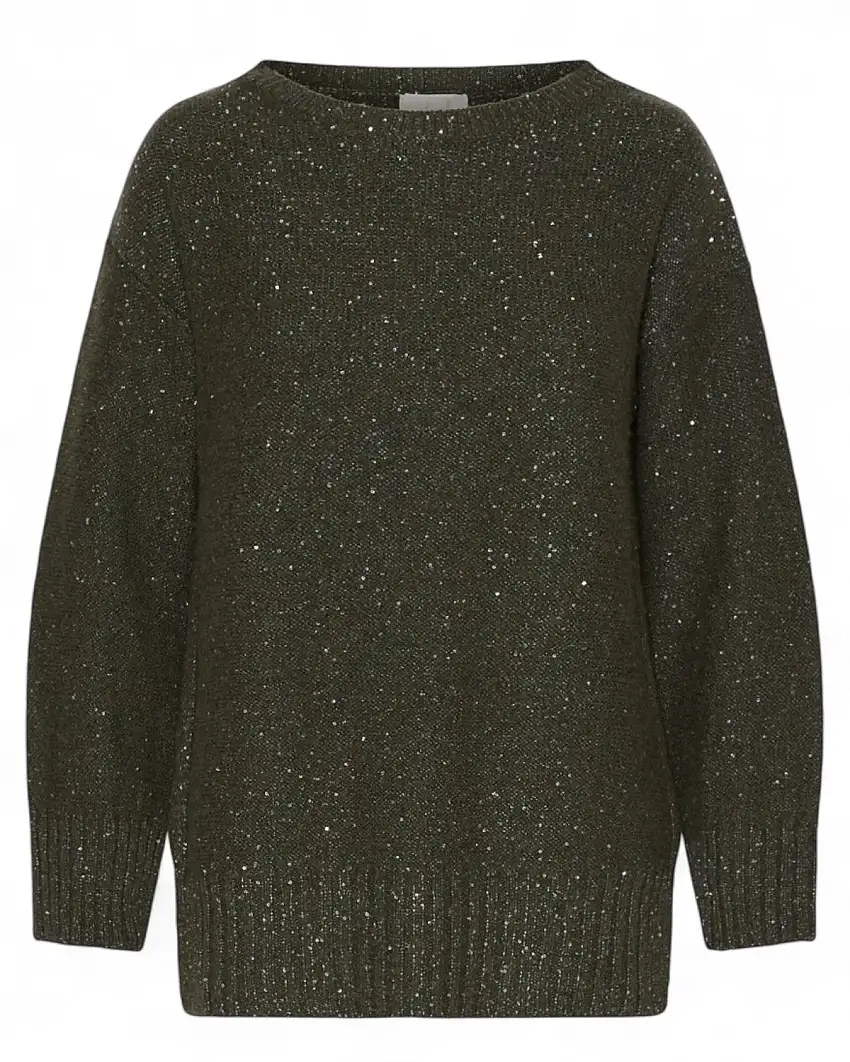 Marella Maglia dritta in misto cashmere con paillettes e spacchi laterali | Vittorio Citro - Dal 1920